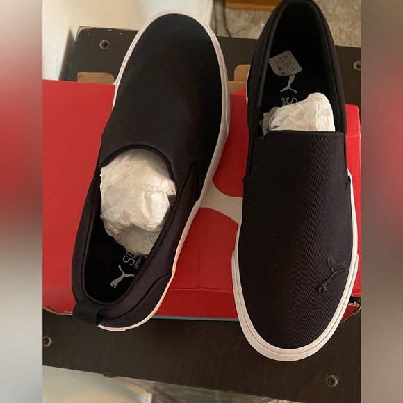 Puma Black and White Slip-On Loafers Size 10 they are new in box! - Picture 8 of 10